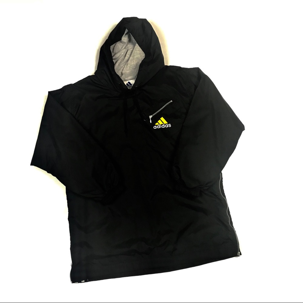 Vintage ADIDAS Nylon Yellow Logo Trefoil Jacket